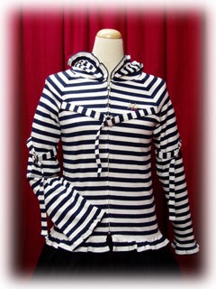 Alice and the Pirates Border Parka in Black and White Stripe